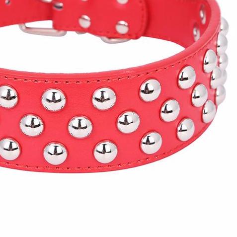 3 Rows Studs Large Dog Collar