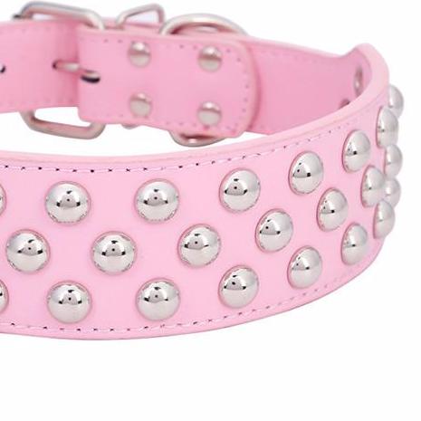 3 Rows Studs Large Dog Collar