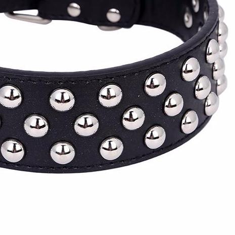 3 Rows Studs Large Dog Collar