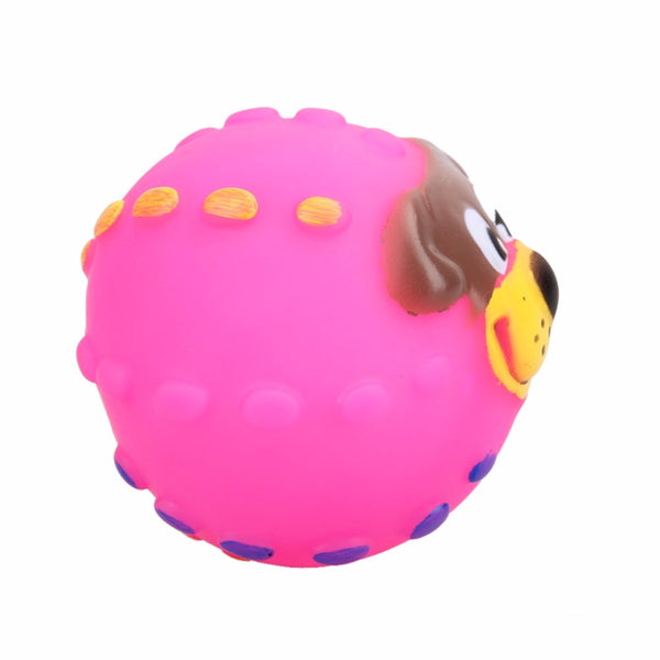 Soft Rubber Dog Face Chew Squeaker