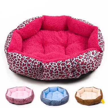 Colorful Leopard Print Dog Bed