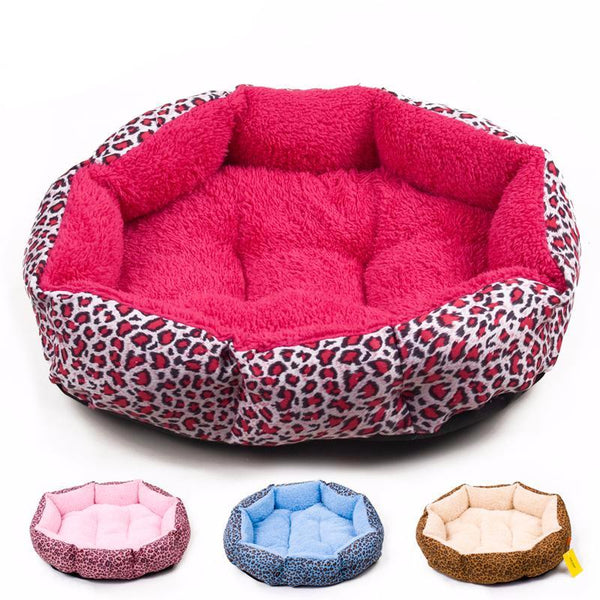 Colorful Leopard Print Dog Bed
