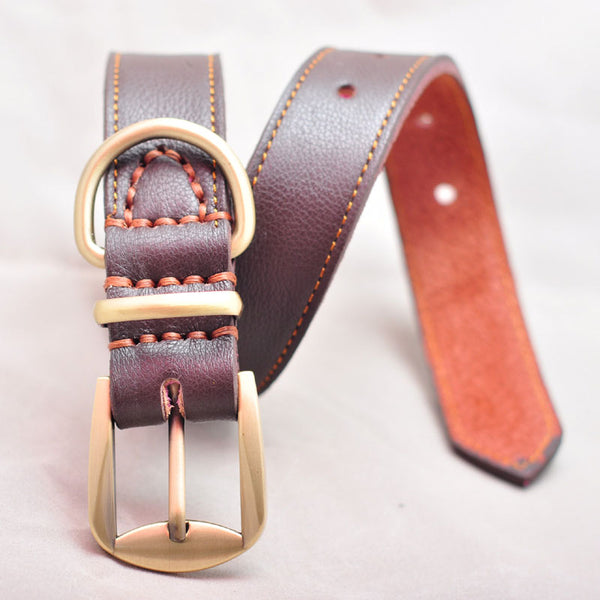 New Genuine Leather Dog Collar