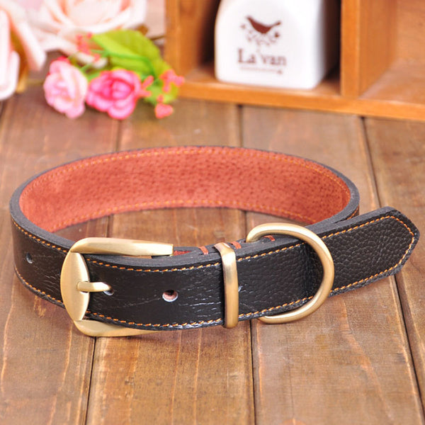 New Genuine Leather Dog Collar