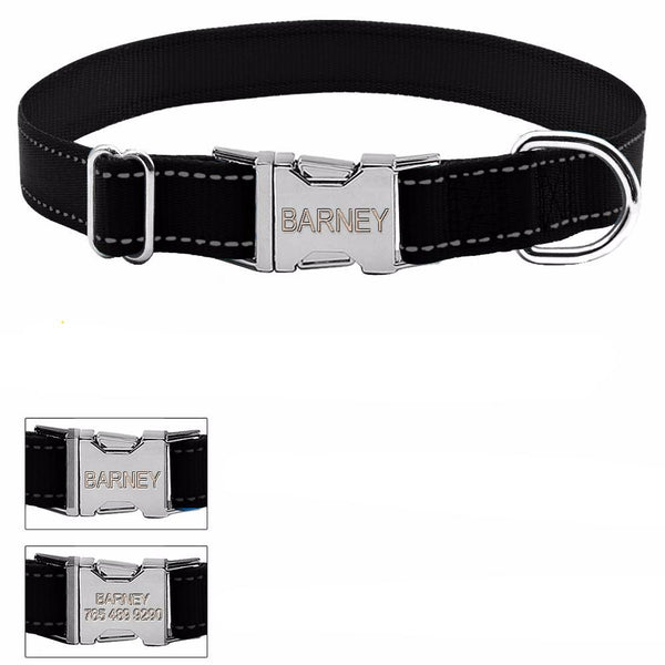 Reflective Engraved Dog Collar