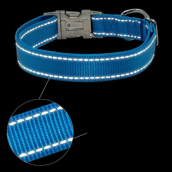 Reflective Engraved Dog Collar