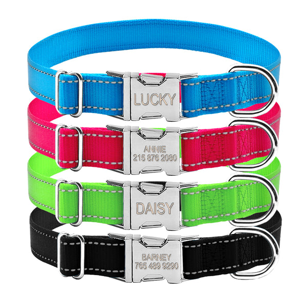 Reflective Engraved Dog Collar