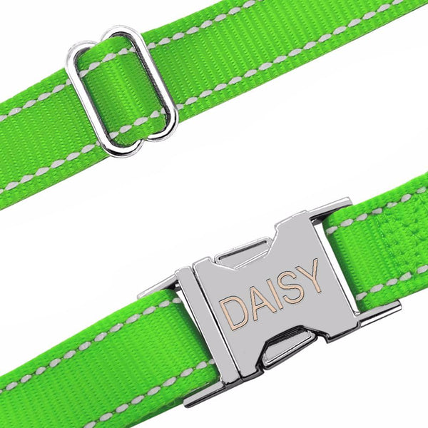 Reflective Engraved Dog Collar