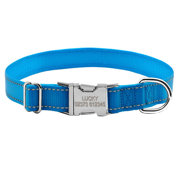 Reflective Engraved Dog Collar