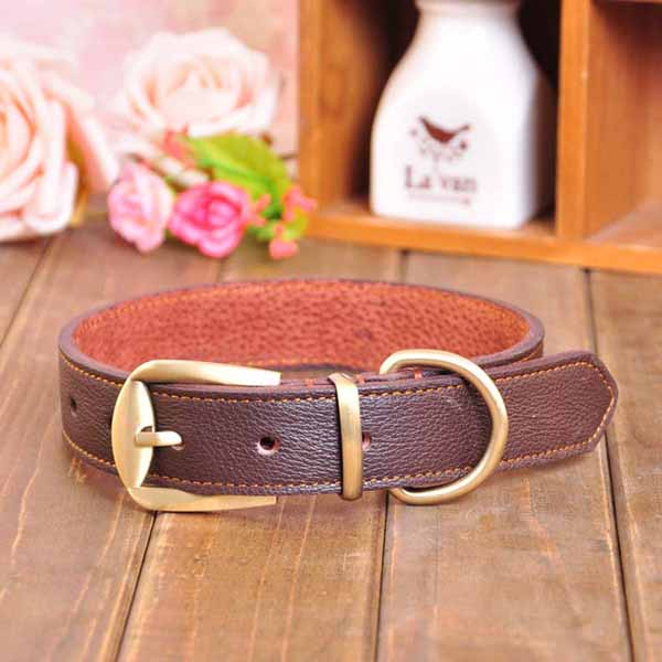 New Genuine Leather Dog Collar