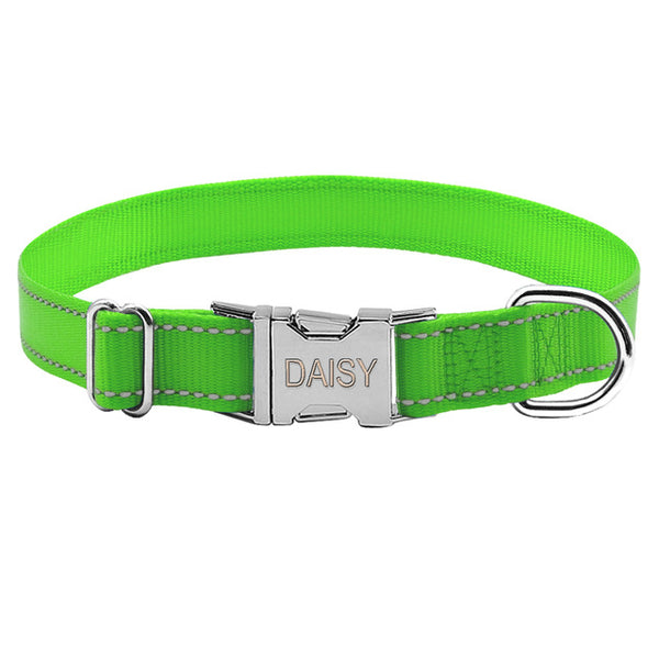 Reflective Engraved Dog Collar