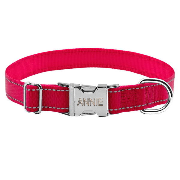 Reflective Engraved Dog Collar